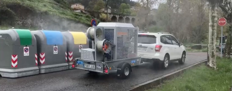 Desinfecció de carrers amb la màquina DISINFECT-500 de SODECA 