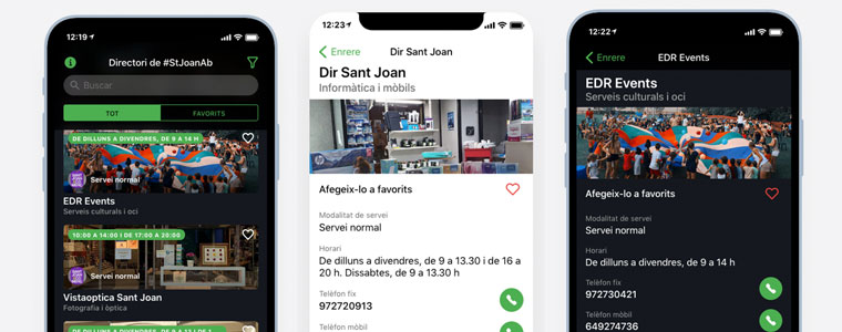 El directori de comerços i empreses del poble disponible en una aplicació web