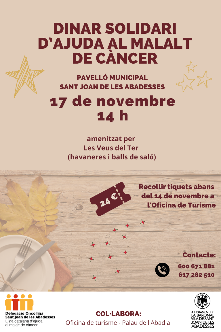 CARTEL DINAR SOLIDARI DAJUDA AL MALALT DE CÀNCER SANT JOAN DE LES ABADESES 2 Medium