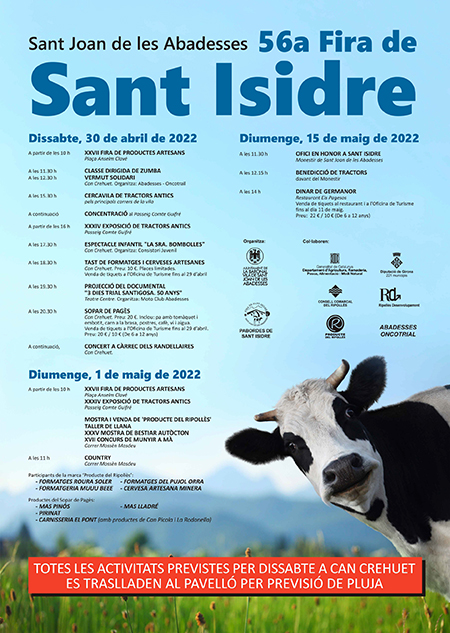 PREVISIÓ PLUJA sant isidre 2022 genèric agenda